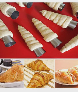 Set van 5 RVS Gebak Hoorns - Voor Croissants, Gebak & Dessert