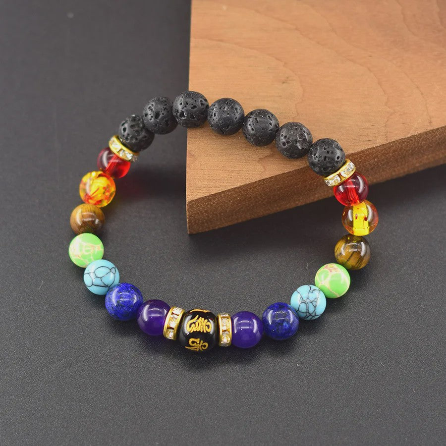 7 Chakra Armband Natuursteen - Helende Kristallen voor Mannen & Vrouwen