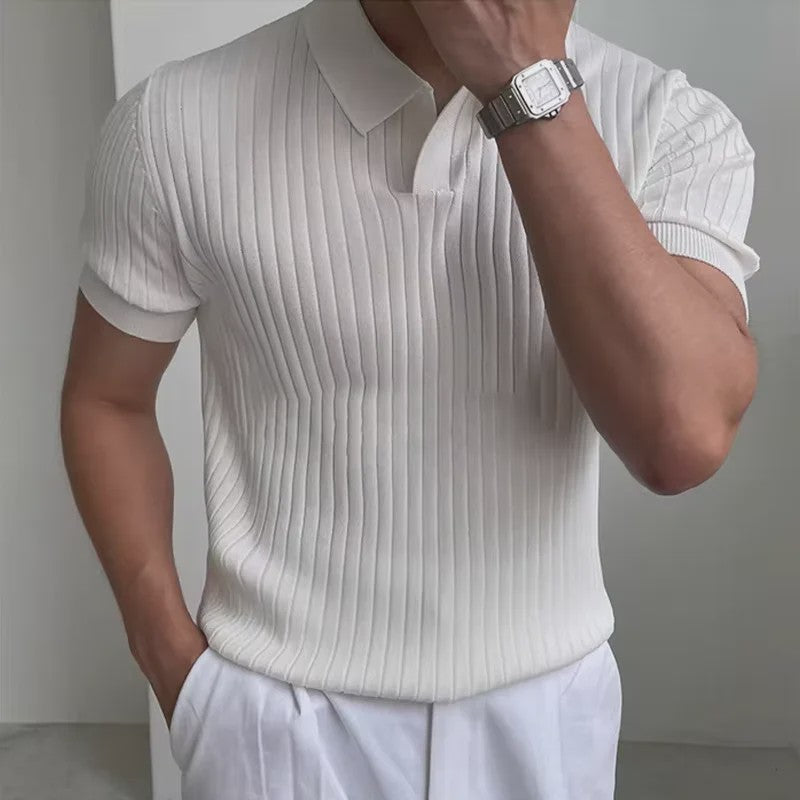 Herentrui Poloshirt Korte Mouw Gebreid - Zomer Casual Fashion