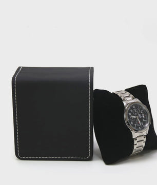 Stijlvolle Zwarte Horloge Cadeaubox - PU Leer, Inclusief Kussen - Perfect voor Mannen