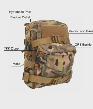 Compacte Tactische Hydration Pouch - 1000D Nylon Waterbladder Tas