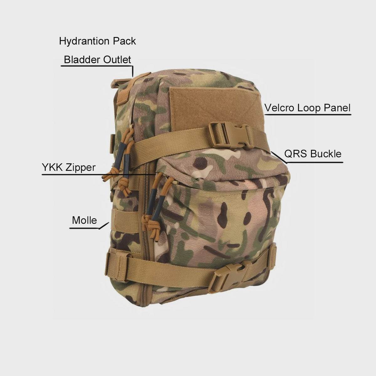 Compacte Tactische Hydration Pouch - 1000D Nylon Waterbladder Tas