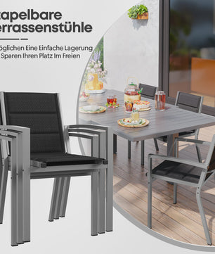 Set van 2 Devoko Tuinstoelen - Weerbestendig Aluminium, Ideaal voor Tuin, Balkon & Camping