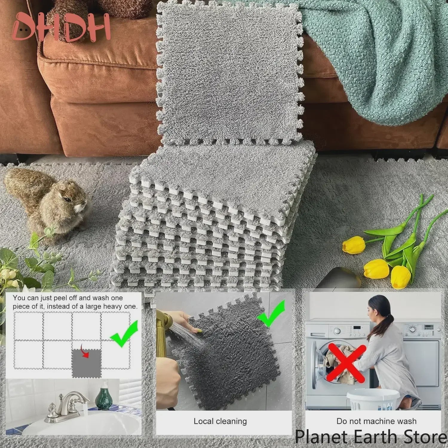 Set van 10 Waterdichte & Absorbente Bodembedekking Matten voor Kleine Huisdieren (Konijn, Cavia)