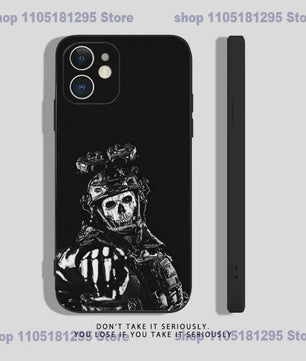 Call of Duty Ghost iPhone Hoesje - Zwart Siliconen Shockproof Beschermhoes