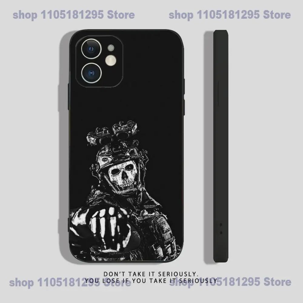Call of Duty Ghost iPhone Hoesje - Zwart Siliconen Shockproof Beschermhoes