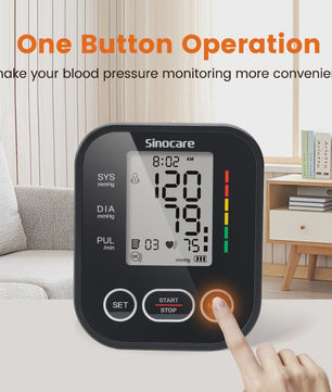 Sinocare ARM-30E+ Automatische Bloeddrukmeter met Hartslagmeter en Lange Manchet