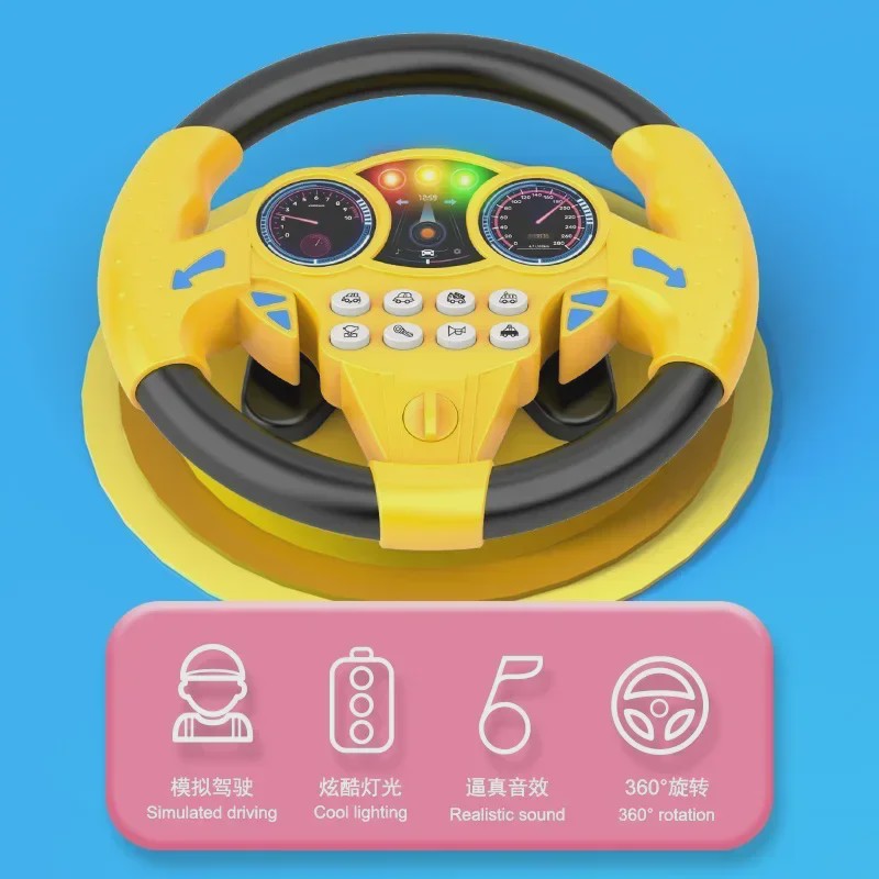 Interactief Stuurwiel Speelgoed voor Kinderen - Vroegeducatief Rijsimulatiespel met Geluid en Licht