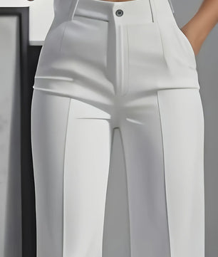 Dames Pantalon Hoge Taille Recht Model - Stijlvolle Suit Pants