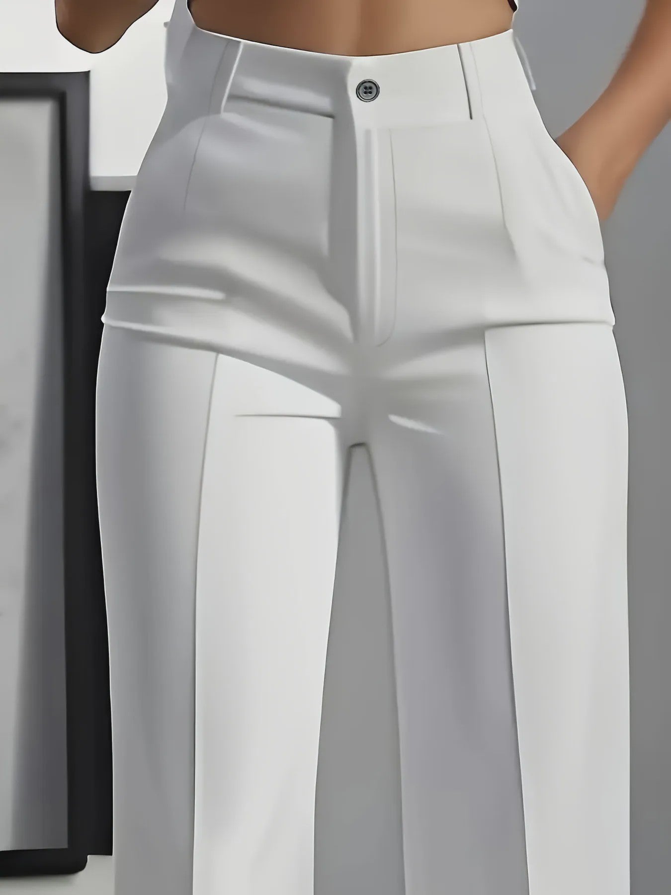 Dames Pantalon Hoge Taille Recht Model - Stijlvolle Suit Pants