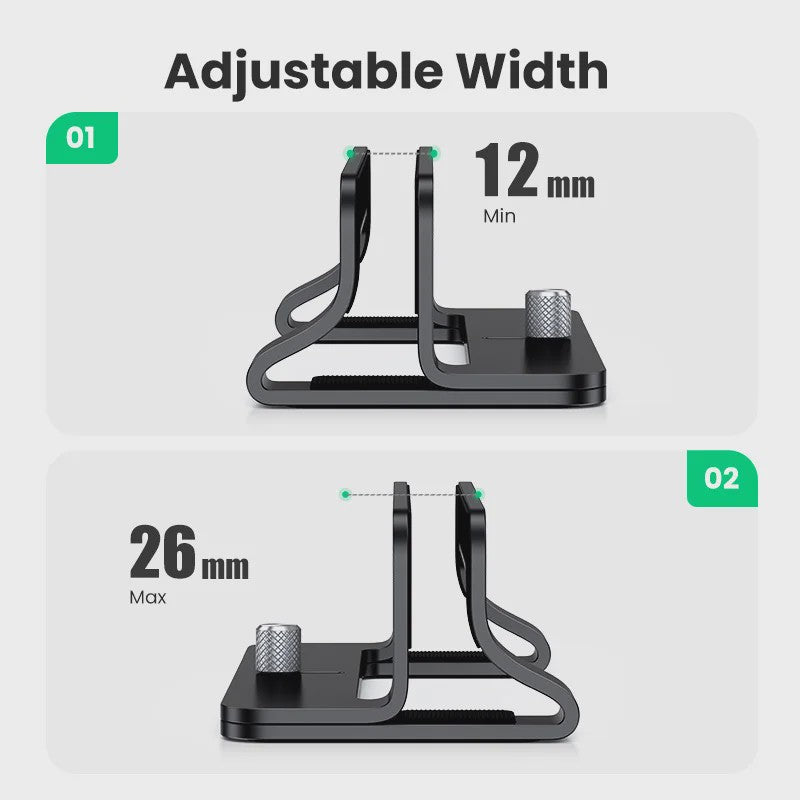 UGREEN Verticale Laptop Standaard - Aluminium, Verstelbaar voor MacBook, Laptops, Tablets & Telefoons