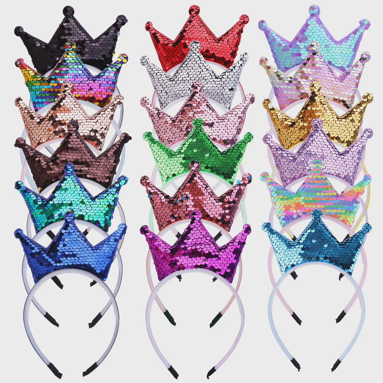 Crown Headband Sequins Hair Bands Women Girls Hair Accessories for Birthday Party Favors Hair Decoration Supplies