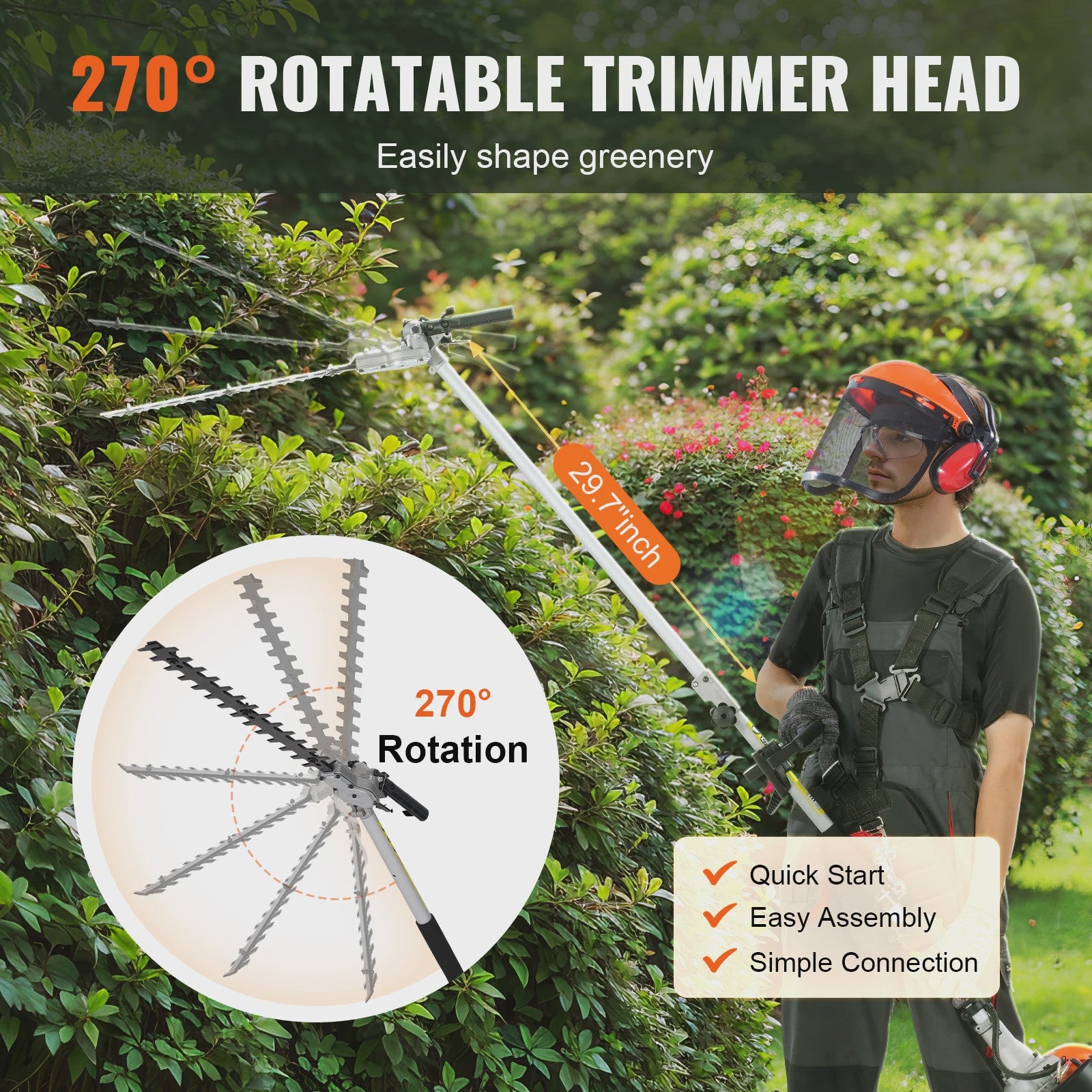 6-in-1 Multifunctionele Benzine Tuinmachine: Snoeien, Zagen, Trimmen & Meer