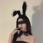Luxe Bunny Oor Hoofdband met Kant en Bijpassend Oogmasker - Sexy Accessoire