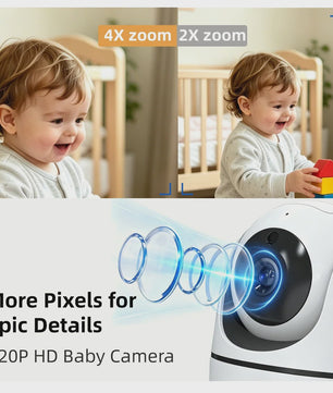 5 Inch Draadloze Babyfoon met PTZ Camera, Temperatuur, Nachtvisie & Tweeweg Audio
