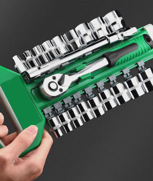21-delige Ratel Sleutel Dop Set 3/8" - Gereedschap voor Auto, Garage & Werkplaats