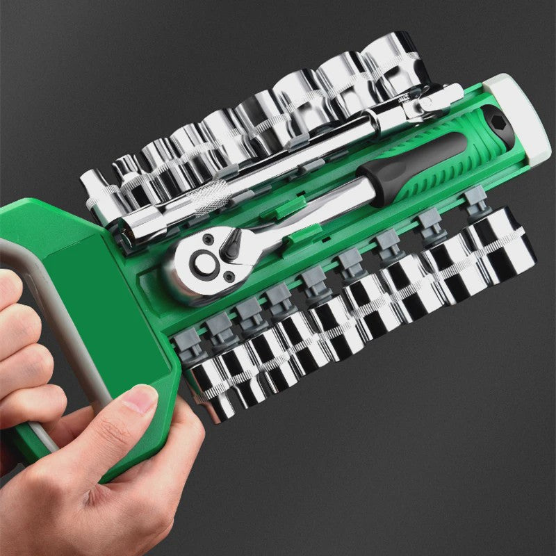 21-delige Ratel Sleutel Dop Set 3/8" - Gereedschap voor Auto, Garage & Werkplaats