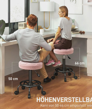Comfortabele, In Hoogte Verstelbare Draaibare Werkstoel op Wielen (55-66 cm)
