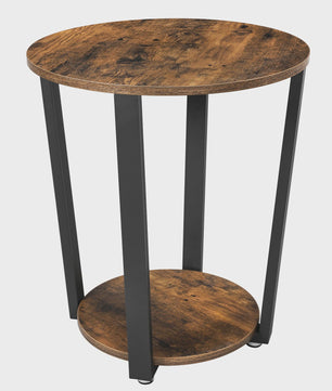 Ronde Bijzettafel met Stalen Frame - 50x50x57 cm - Stijlvol en Stevig