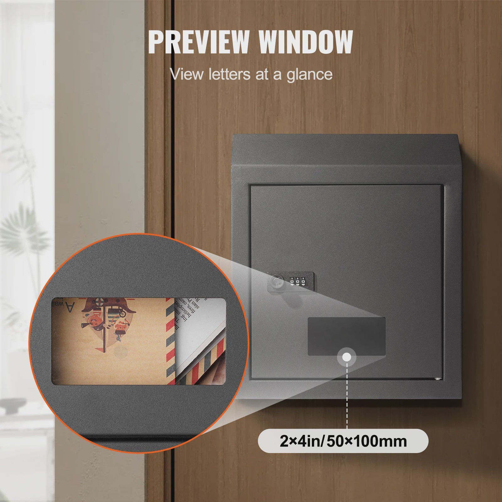 Robuuste Stalen Brievenbus met Sleutelkluis en Combinatieslot - Door-to-Door
