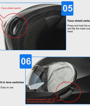 Modulaire Motorhelm Mat Zwart - Dubbele Lens, DOT Gecertificeerd, Unisex
