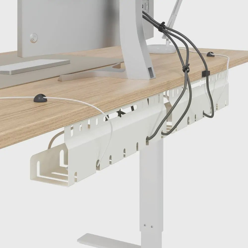 Set van 2 Witte Kabelgoot Onder Bureau - Ordelijke Werkplek