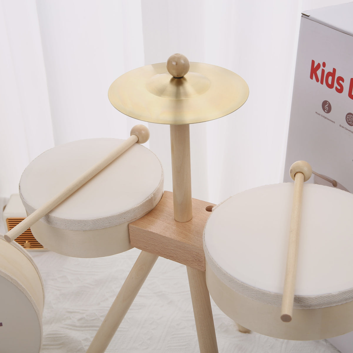 Houten Kinder Drumstel - Educatief Muziek Speelgoed voor Jongens en Meisjes