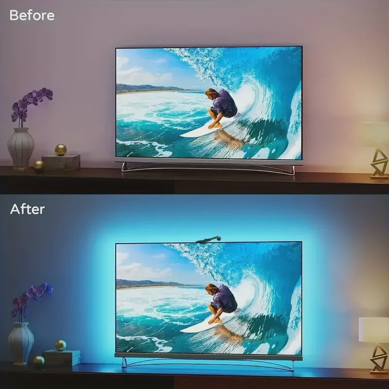 RGBIC LED TV Achtergrondverlichting met Camera & Muziek Sync - Smart Ambient Lighting voor 55-75 inch TV's