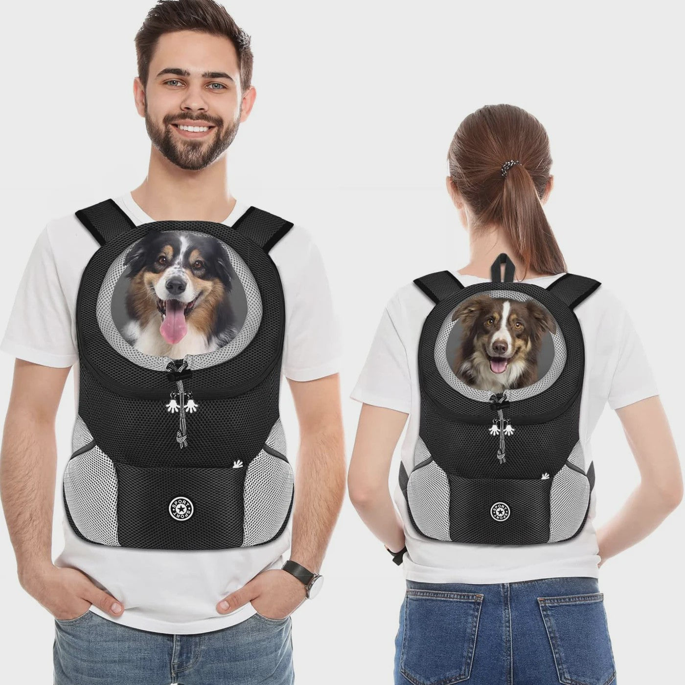 Ademende Hondenrugzak voor Buiten - Camouflage Reistas voor Kleine Hond of Kat