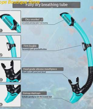 Compleet Snorkel Set voor Volwassenen: Panoramisch Anti-Condens Duikmasker, Droge Snorkel & Verstelbare Zwemvinnen