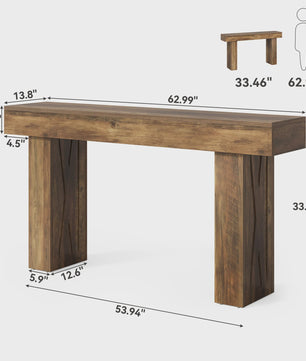 Tribesigns 160 cm Smalle Console Tafel - Moderne Banktafel voor Hal, Entree, Woonkamer, Slaapkamer, Kantoor