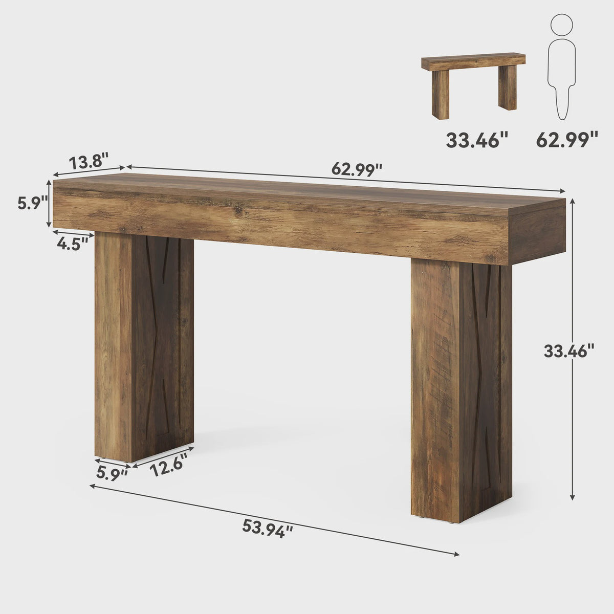 Tribesigns 160 cm Smalle Console Tafel - Moderne Banktafel voor Hal, Entree, Woonkamer, Slaapkamer, Kantoor