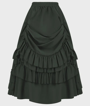 Victorian Victoriaanse Rok met Ruches - Hoge Taille, Gothic & Steampunk Stijl