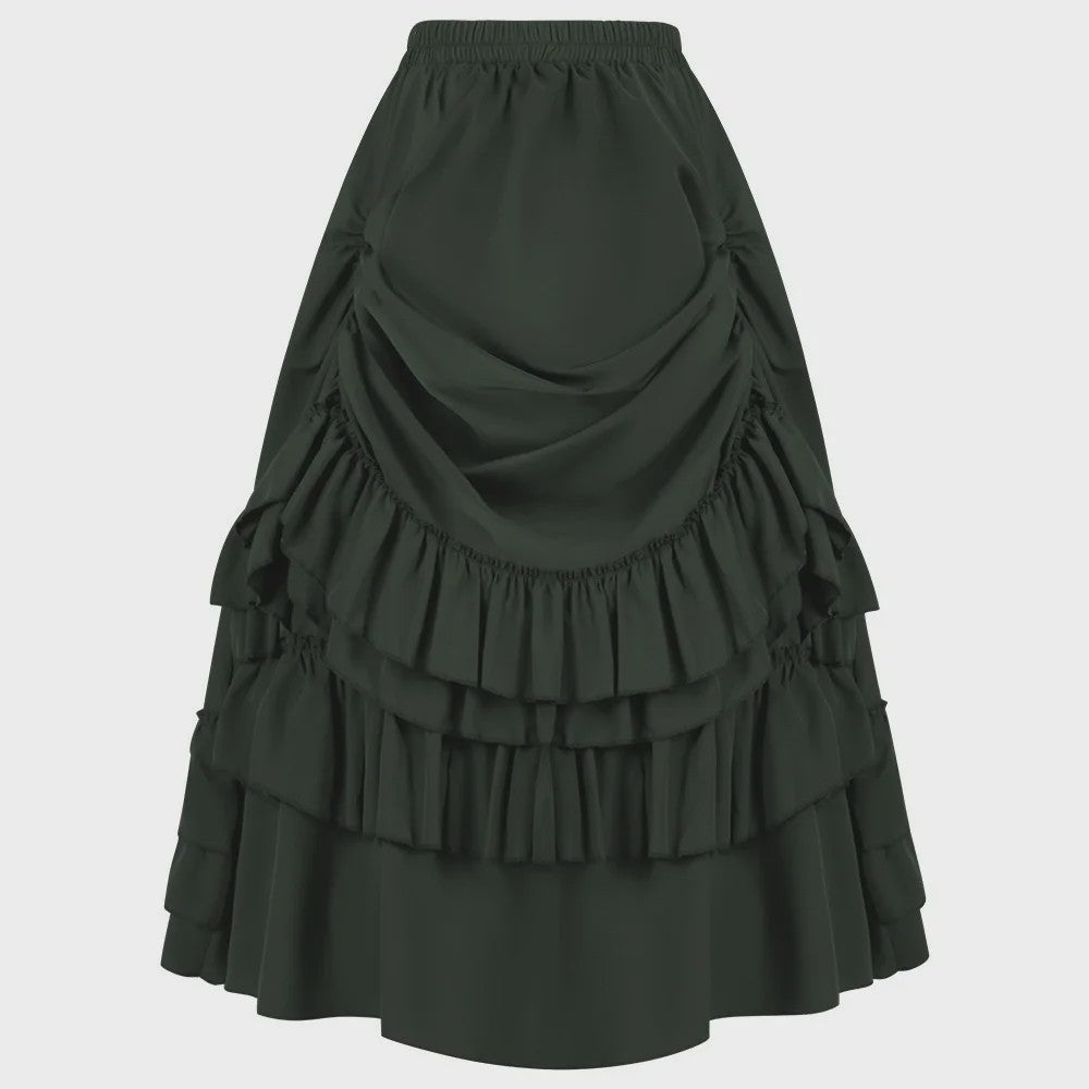 Victorian Victoriaanse Rok met Ruches - Hoge Taille, Gothic & Steampunk Stijl