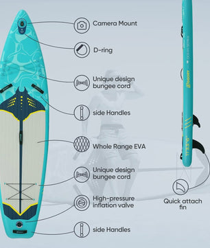 Opblaasbaar Stand Up Paddle Board (SUP) 10'11'' - 33'' Breed - 180kg Capaciteit - Complete Set voor Beginners