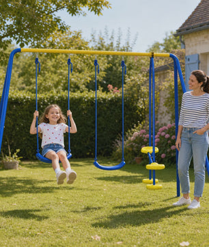 3-in-1 Schommelset met 2 Schommelzitjes en 1 Face-to-Face Schommel - Max. 250KG