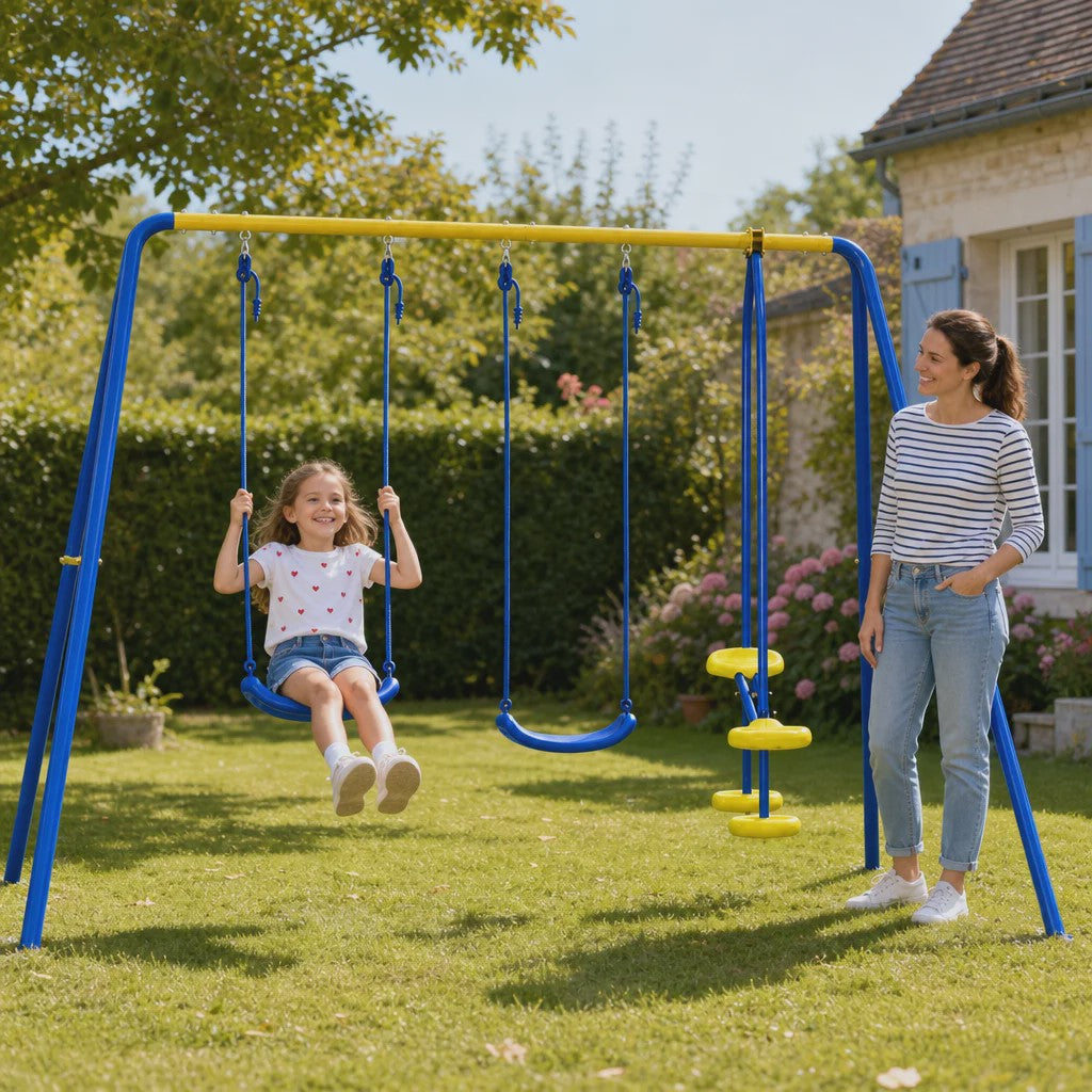 3-in-1 Schommelset met 2 Schommelzitjes en 1 Face-to-Face Schommel - Max. 250KG