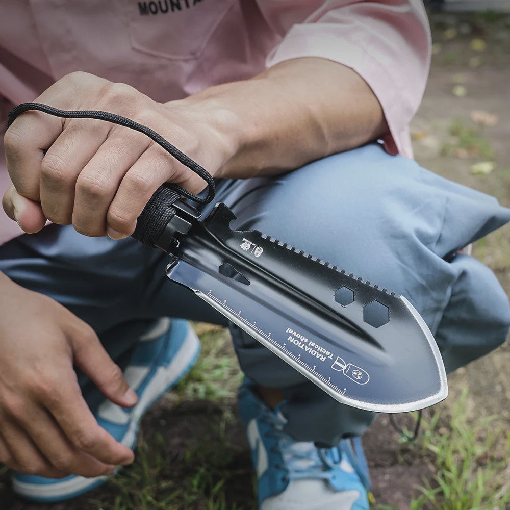 8-in-1 Multifunctionele Survival Schep - Compacte Camping Spade met Multitool & Tas