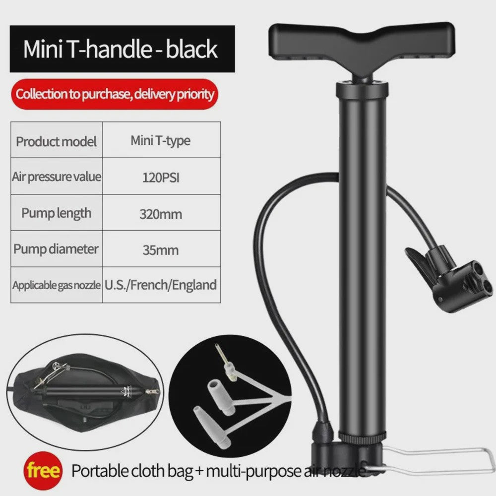 Draagbare Fietspomp Mini 140PSI - Voor Racefiets, Mountainbike & Ballen
