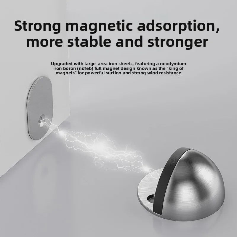 RVS Magneet Deurstops - Stootvrij, Zonder Boren & Stille Buffer