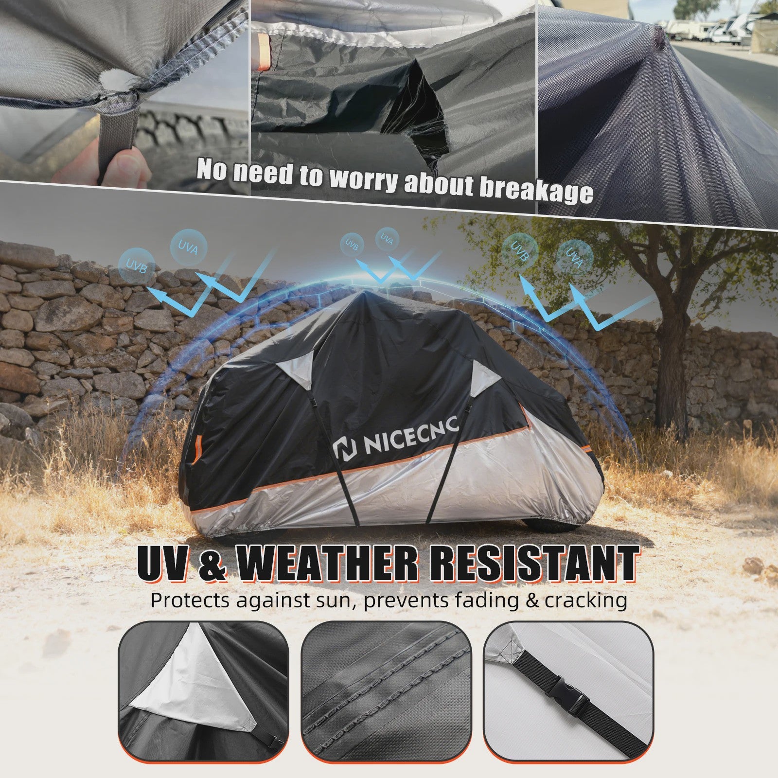 Waterdichte Heavy Duty UTV Cover voor 2-zitter Can-Am X3, Kawasaki KRX1000, Honda Talon, RZR XP1000 - 420D Materiaal
