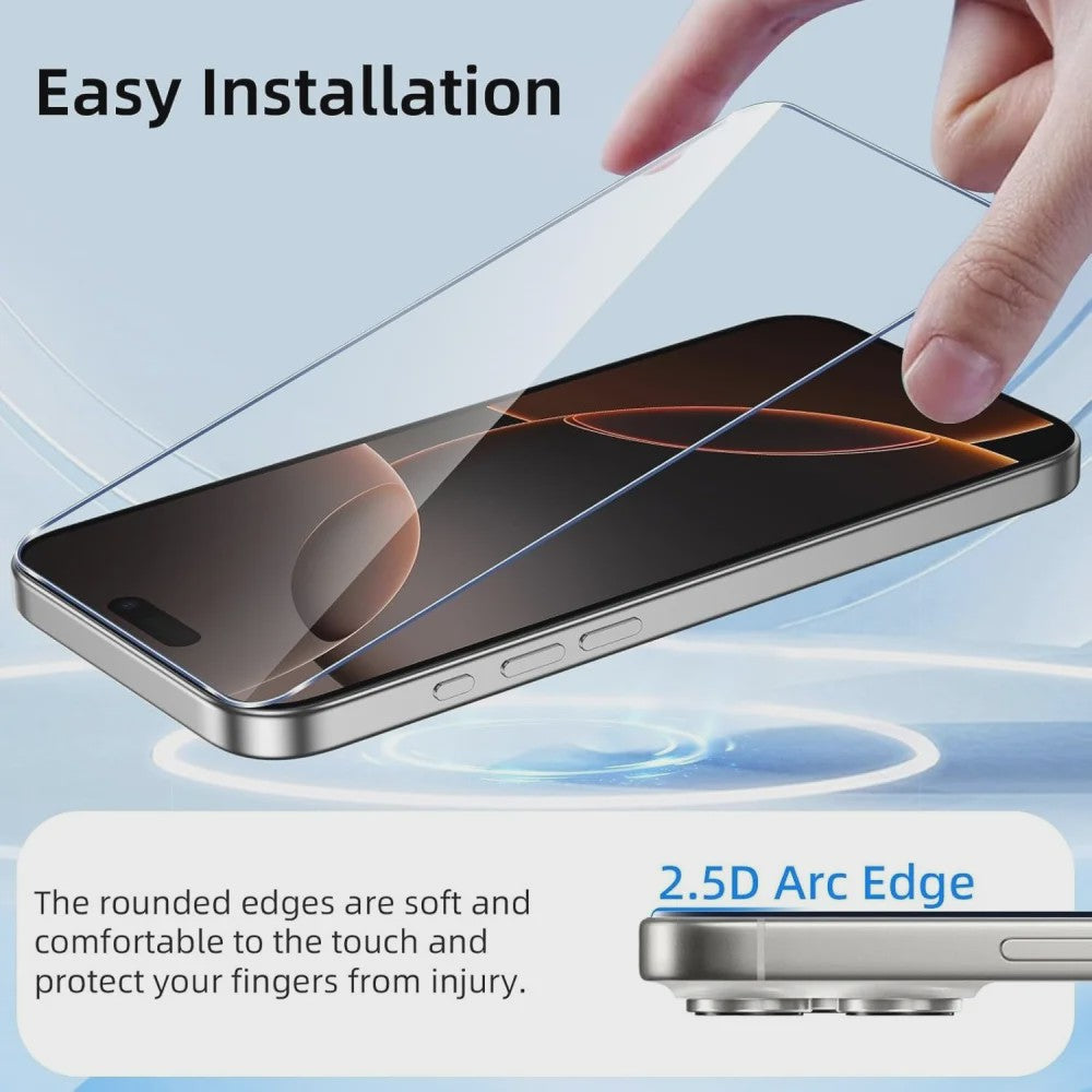 HD Tempered Glass Screen Protector voor iPhone 11 t/m 17 Pro Max & Mini - Keuze uit 1, 3 of 5 Stuks