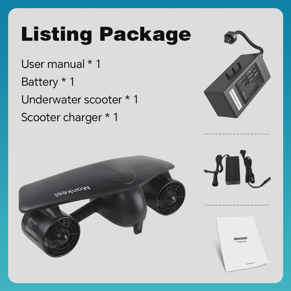 Krachtige Onderwater Scooter met Dubbele Motor: 45 Min Runtime & Camera Mount