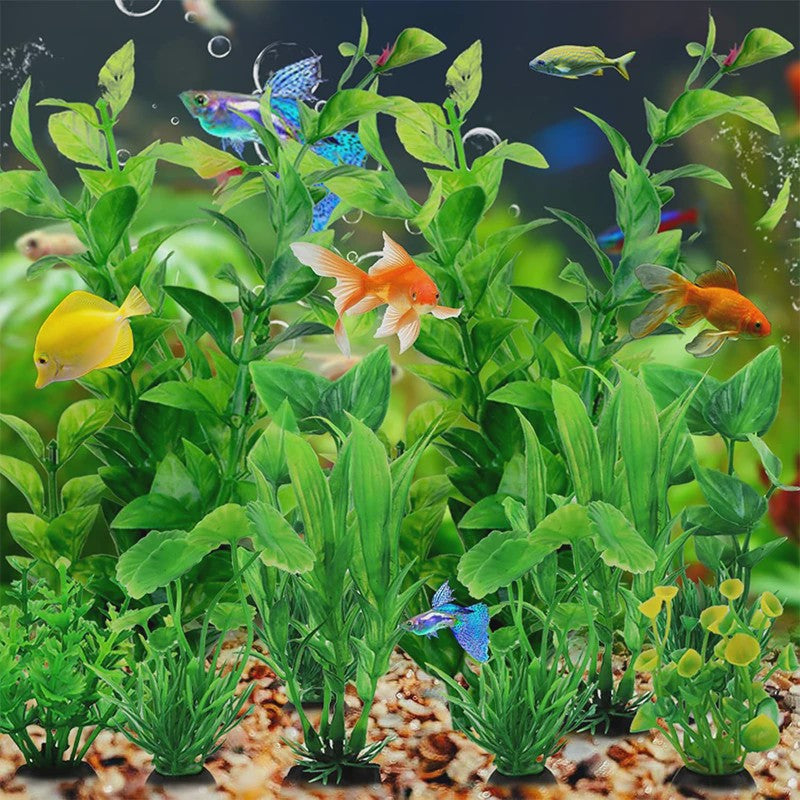 10 Delige Set Aquarium Planten Decoratie - Kunststof Waterplanten voor Vistank