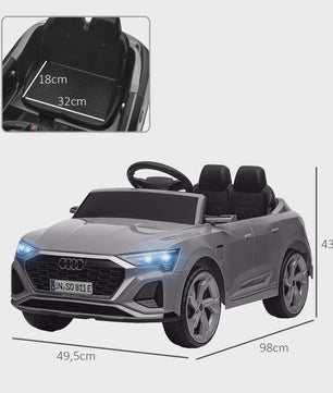 Elektrische Kinderauto Audi Q8 E-tron Sportback - Licentie, Afstandsbediening, Licht & Geluid - Grijs