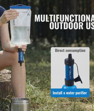 WRELS Opvouwbare Waterfilter Zak - Outdoor Waterzuivering, BPA-Vrij, Ideaal voor Survival