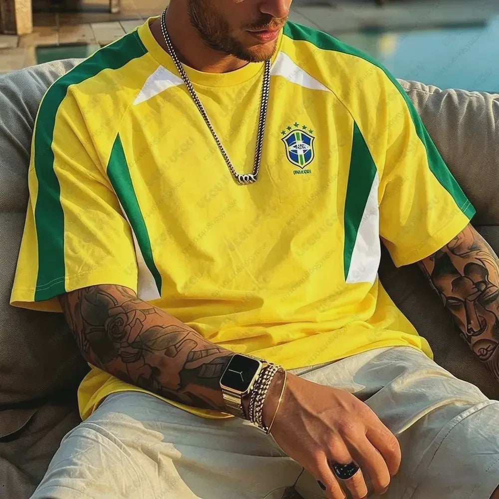 Brazil Voetbalshirt Heren Dames - Zomer Sport T-shirt Korte Mouw Ademend