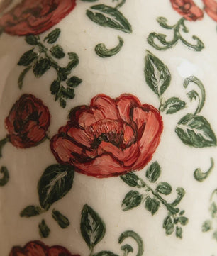 Handgemaakte Keramische Vaas met Vintage Chinese Bloemenprint - Decoratief Porselein