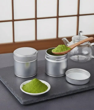 Mini Matcha Poeder Blikje - Dik Tinplate - Afsluitbare Opslagpot voor Thee & Kruiden