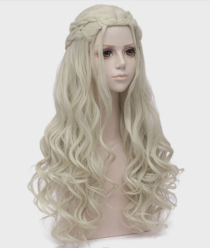 Lange blonde pruik met vlechtjes - Perfect voor cosplay, kostuums en Halloween